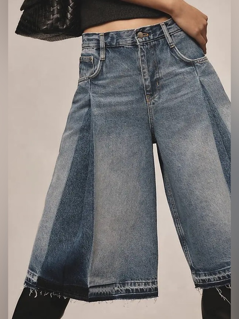 NWT Anthropologie PILCRO Pleated Boho Chic Culotte Jeans